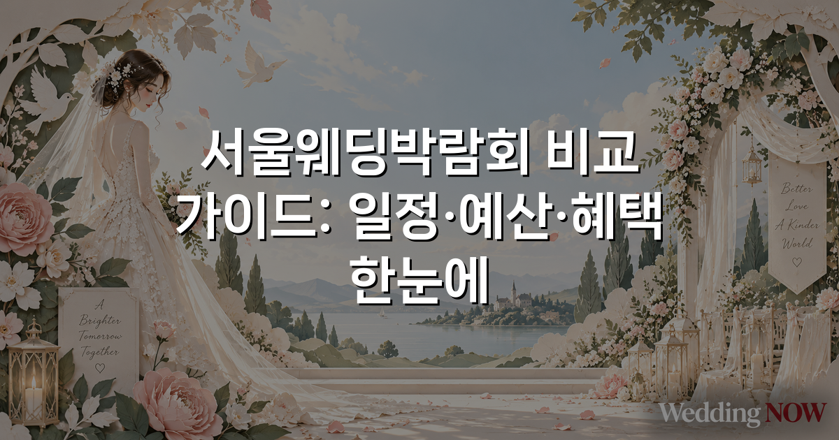 서울웨딩박람회 비교 가이드: 일정·예산·혜택 한눈에