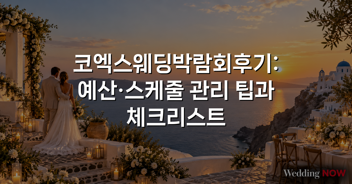 코엑스웨딩박람회후기: 예산·스케줄 관리 팁과 체크리스트