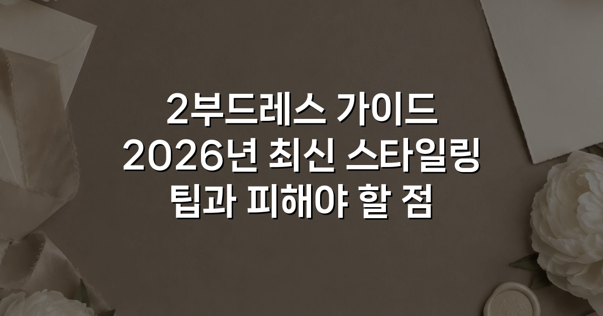 2부드레스 가이드 2026년 최신 스타일링 팁과 피해야 할 점