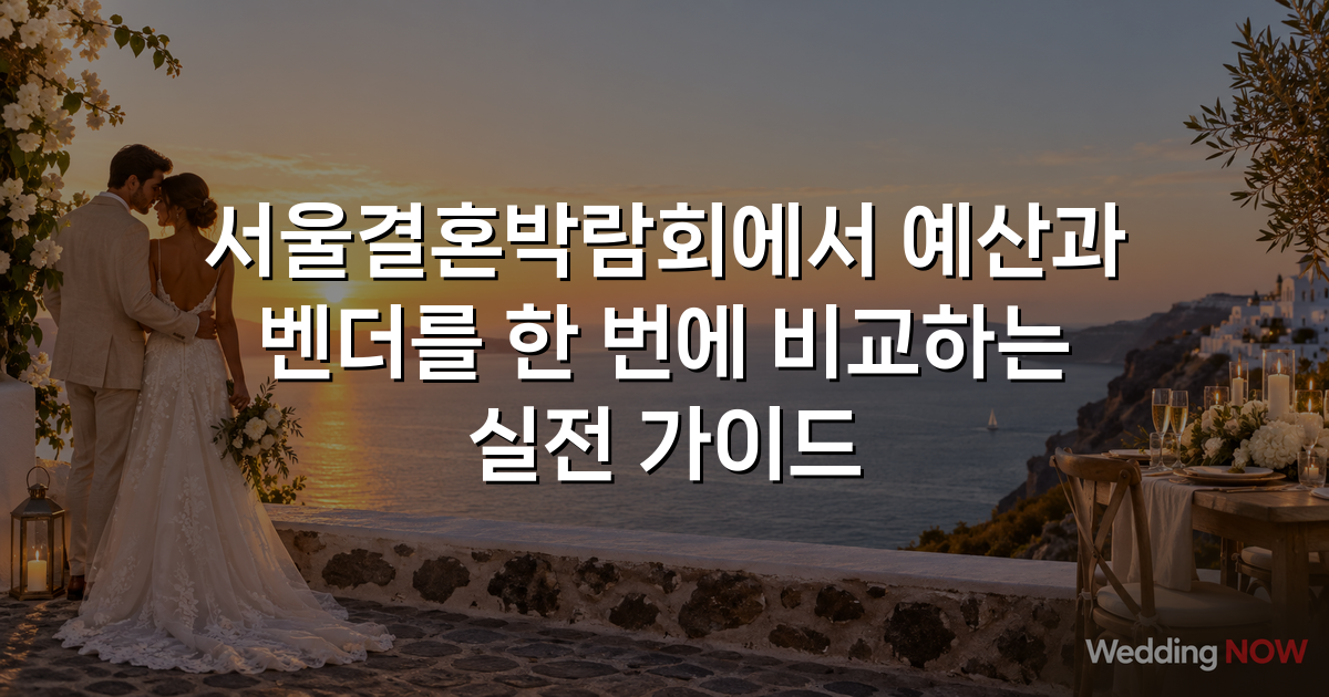 서울결혼박람회에서 예산과 벤더를 한 번에 비교하는 실전 가이드
