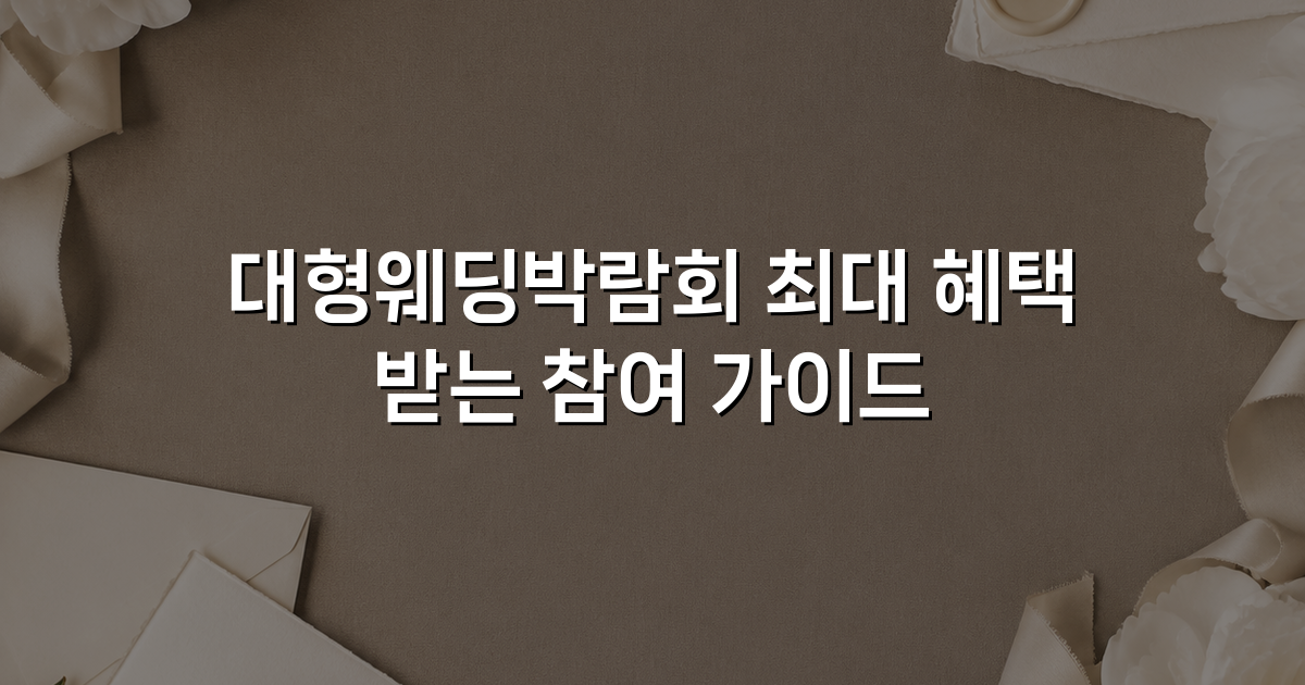 대형웨딩박람회 최대 혜택 받는 참여 가이드