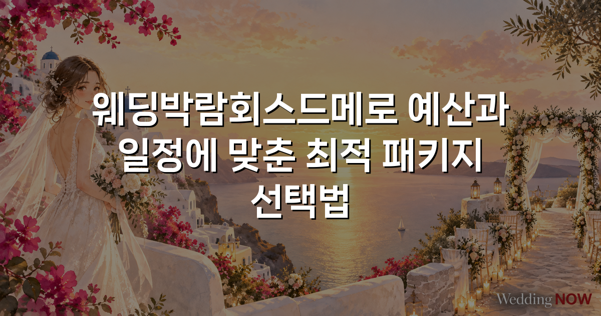 웨딩박람회스드메로 예산과 일정에 맞춘 최적 패키지 선택법
