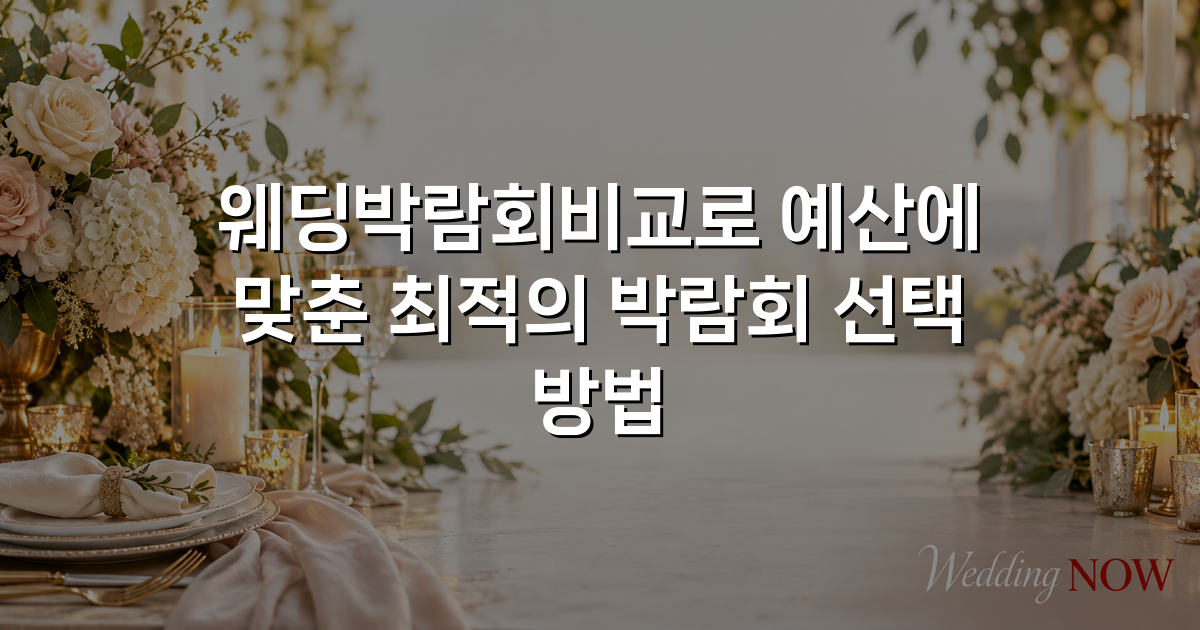 웨딩박람회비교로 예산에 맞춘 최적의 박람회 선택 방법