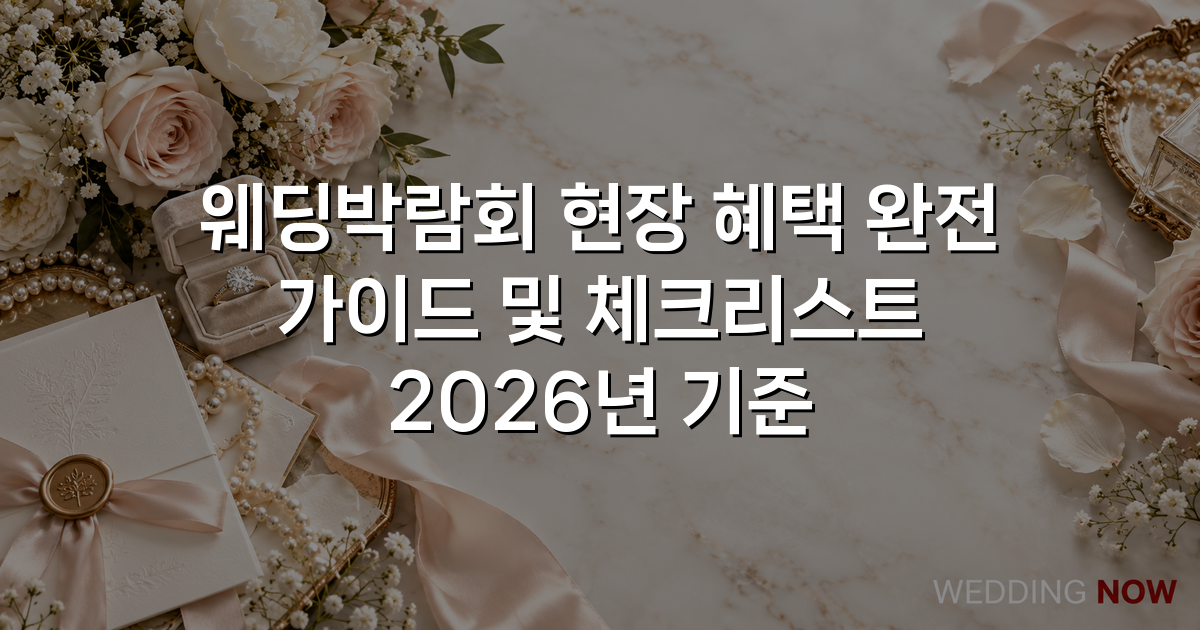 웨딩박람회 현장 혜택 완전 가이드 및 체크리스트 2026년 기준