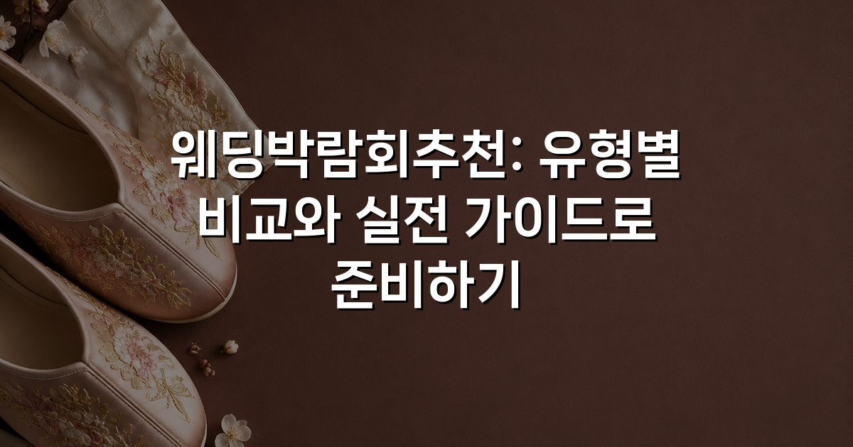 웨딩박람회추천: 유형별 비교와 실전 가이드로 준비하기