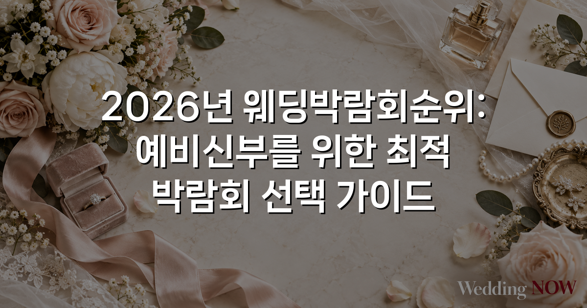 2026년 웨딩박람회순위: 예비신부를 위한 최적 박람회 선택 가이드