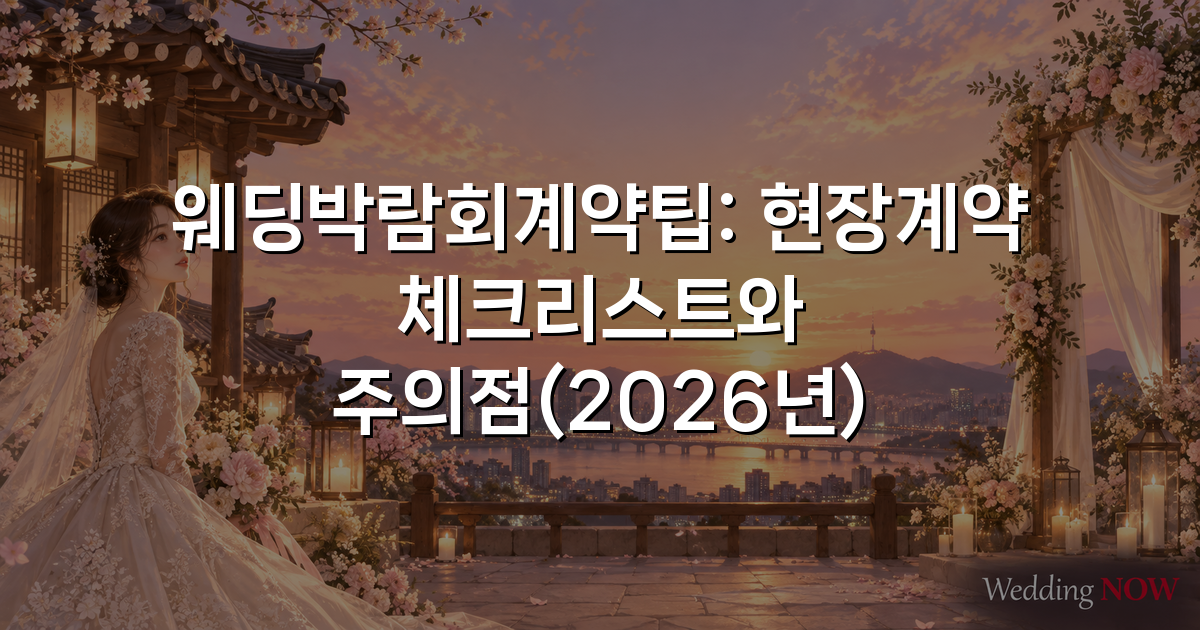 웨딩박람회계약팁: 현장계약 체크리스트와 주의점(2026년)