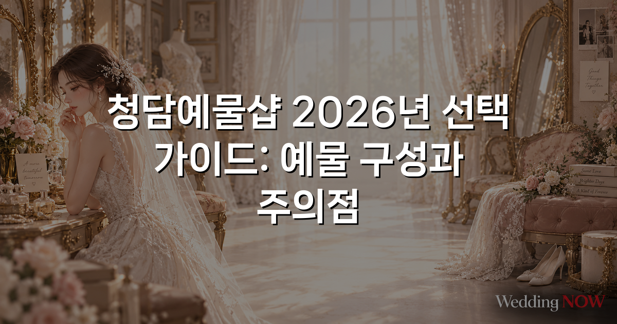 청담예물샵 2026년 선택 가이드: 예물 구성과 주의점
