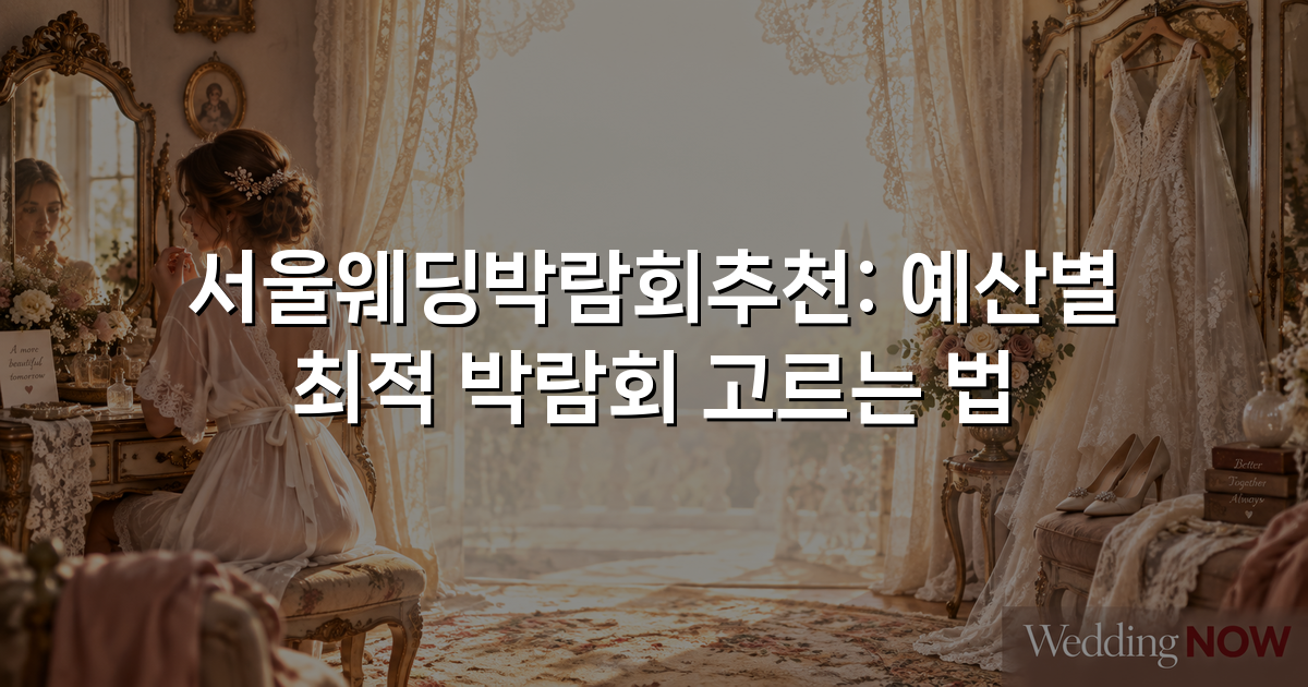 서울웨딩박람회추천: 예산별 최적 박람회 고르는 법
