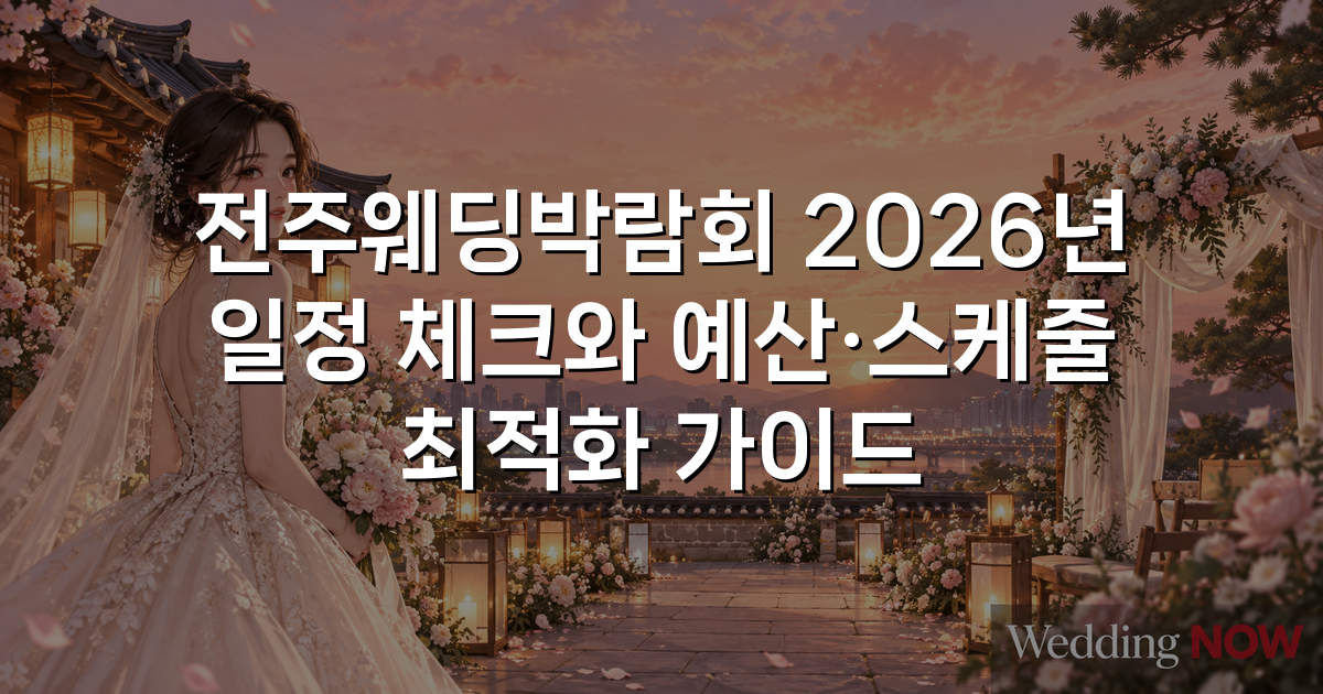 전주웨딩박람회 2026년 일정 체크와 예산·스케줄 최적화 가이드