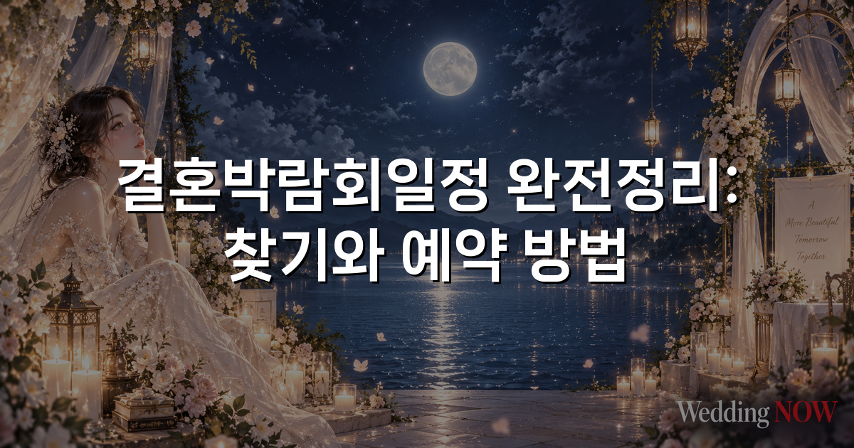 결혼박람회일정 완전정리: 찾기와 예약 방법
