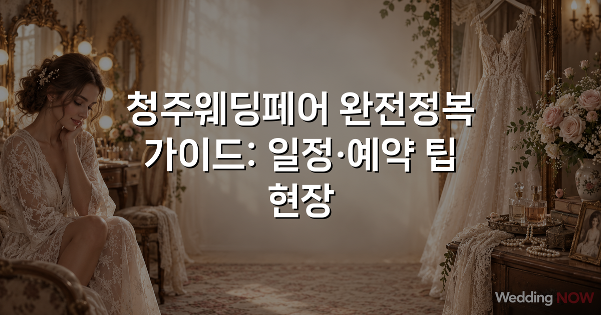 청주웨딩페어 완전정복 가이드: 일정·예약 팁 현장