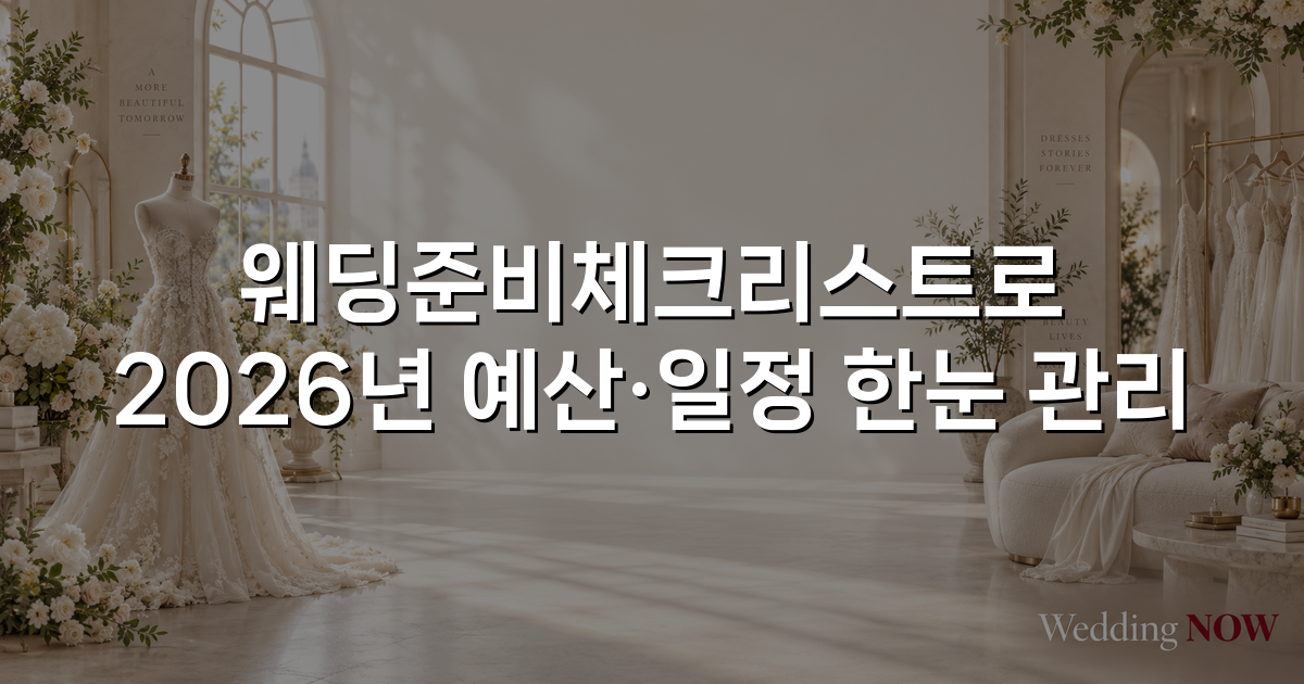 웨딩준비체크리스트로 2026년 예산·일정 한눈 관리