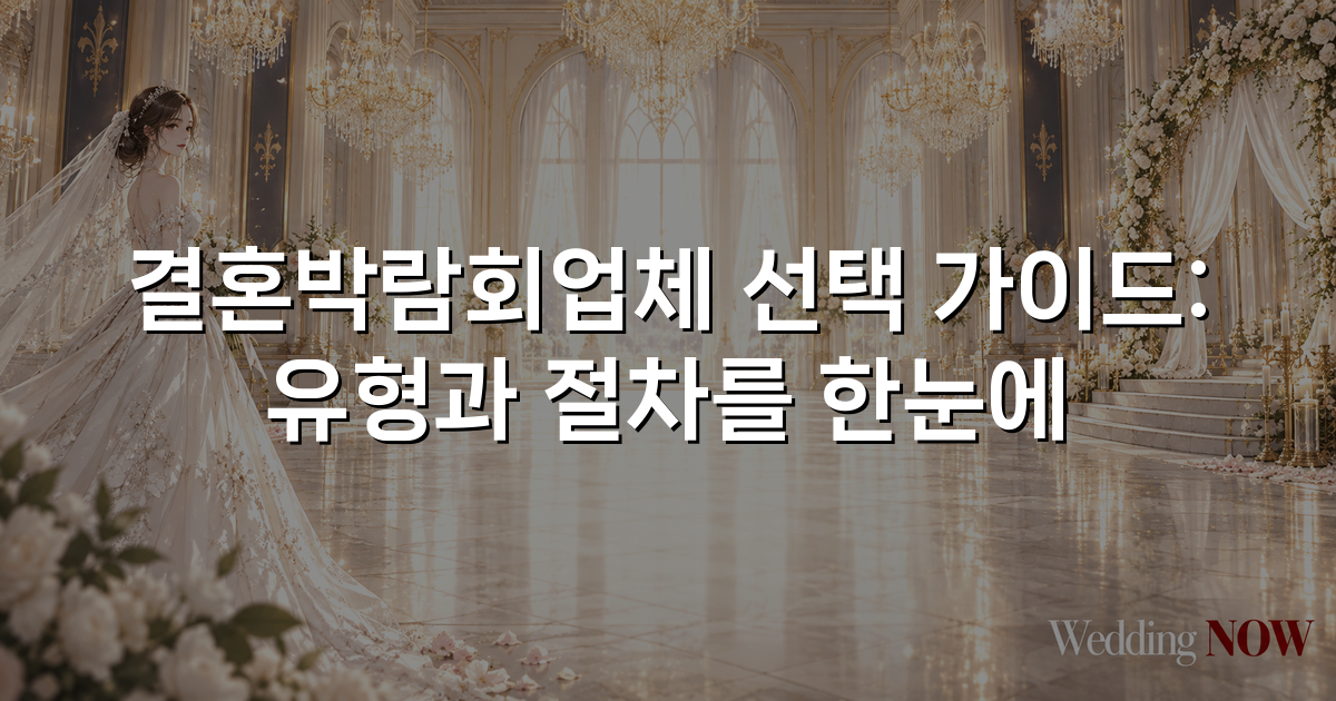 결혼박람회업체 선택 가이드: 유형과 절차를 한눈에