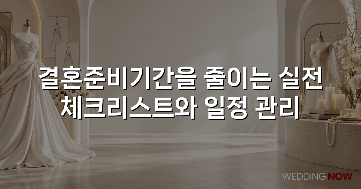 결혼준비기간을 줄이는 실전 체크리스트와 일정 관리