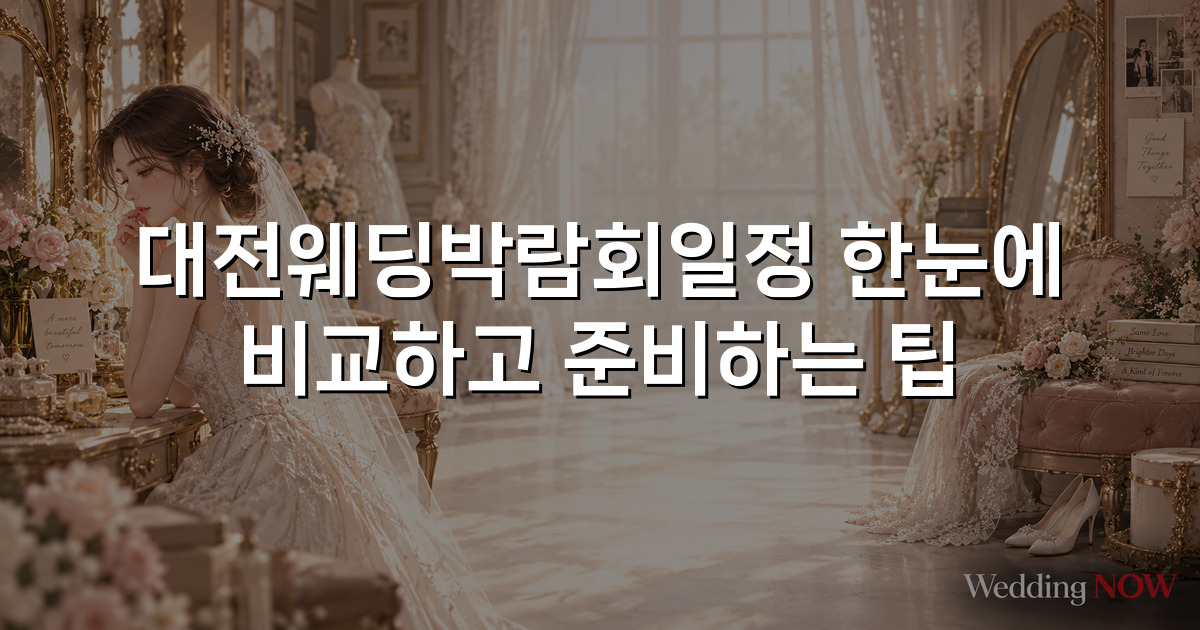 대전웨딩박람회일정 한눈에 비교하고 준비하는 팁