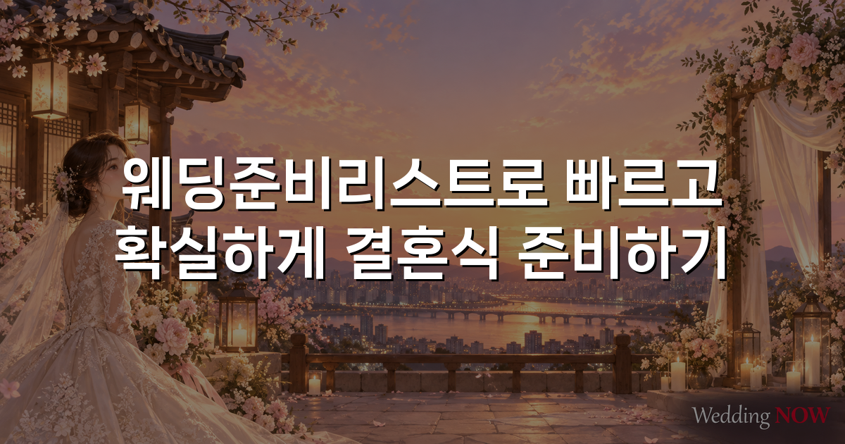 웨딩준비리스트로 빠르고 확실하게 결혼식 준비하기