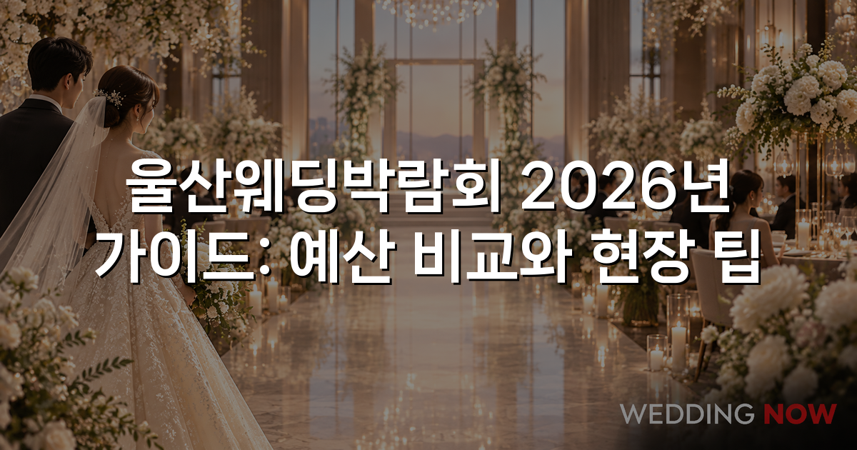 울산웨딩박람회 2026년 가이드: 예산 비교와 현장 팁