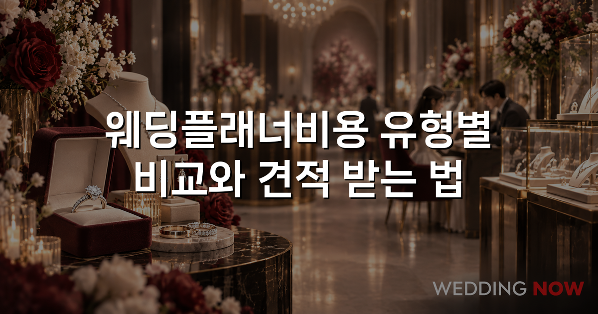 웨딩플래너비용 유형별 비교와 견적 받는 법