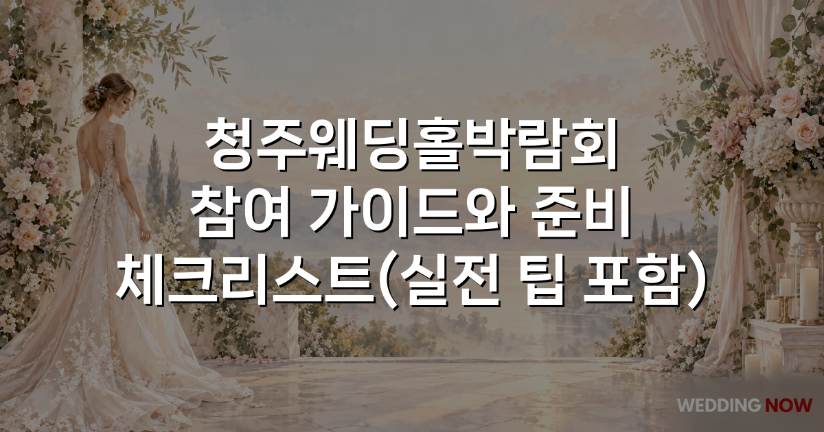 청주웨딩홀박람회 참여 가이드와 준비 체크리스트(실전 팁 포함)