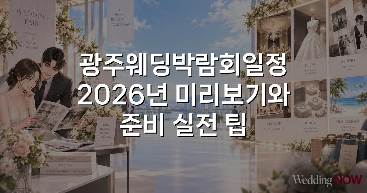 광주웨딩박람회일정 2026년 미리보기와 준비 실전 팁