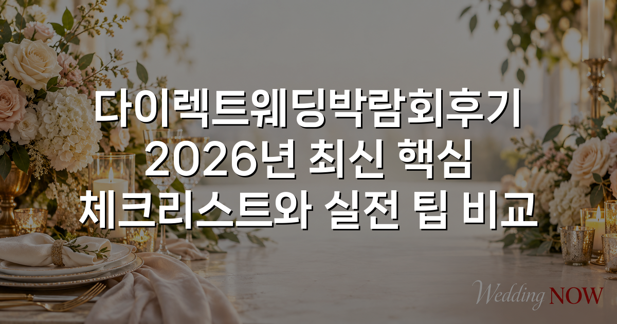 다이렉트웨딩박람회후기 2026년 최신 핵심 체크리스트와 실전 팁 비교