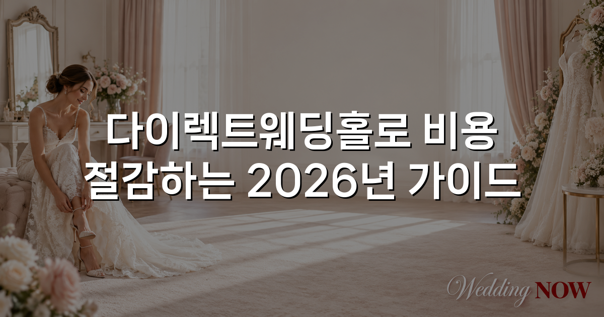 다이렉트웨딩홀로 비용 절감하는 2026년 가이드