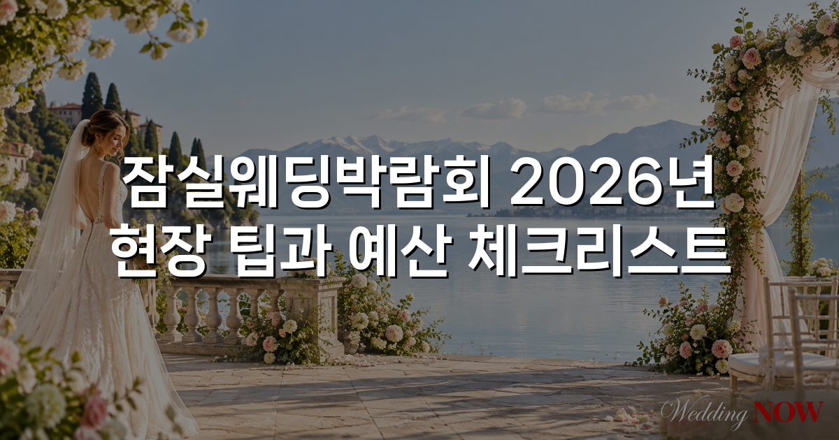 잠실웨딩박람회 2026년 현장 팁과 예산 체크리스트