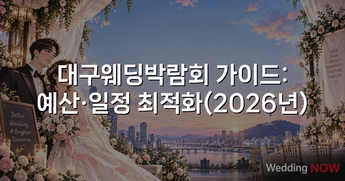 대구웨딩박람회 가이드: 예산·일정 최적화(2026년)