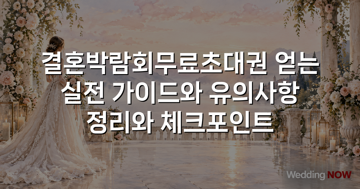 결혼박람회무료초대권 얻는 실전 가이드와 유의사항 정리와 체크포인트