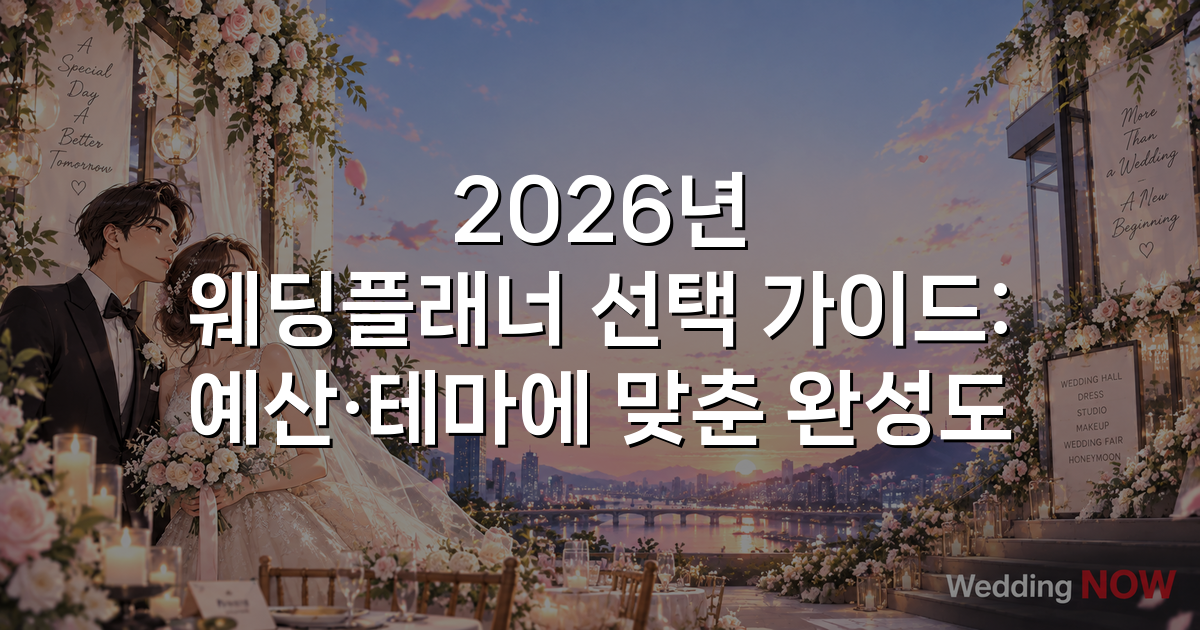 2026년 웨딩플래너 선택 가이드: 예산·테마에 맞춘 완성도