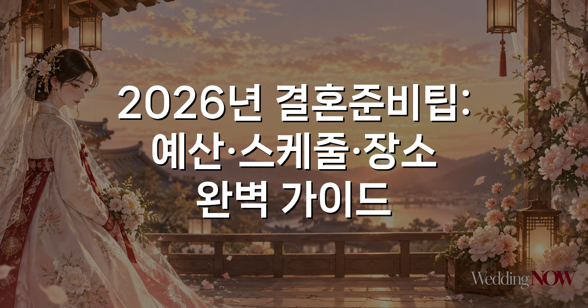 2026년 결혼준비팁: 예산·스케줄·장소 완벽 가이드