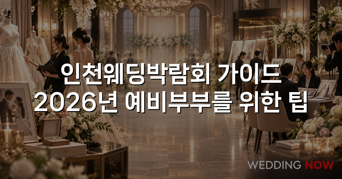 인천웨딩박람회 가이드 2026년 예비부부를 위한 팁