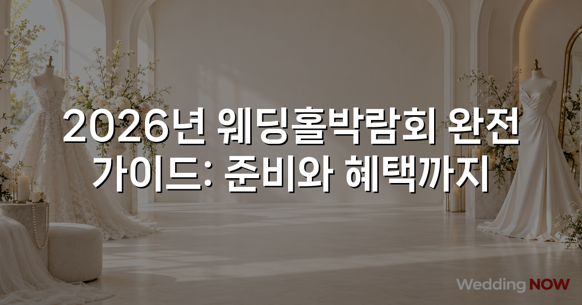 2026년 웨딩홀박람회 완전 가이드: 준비와 혜택까지