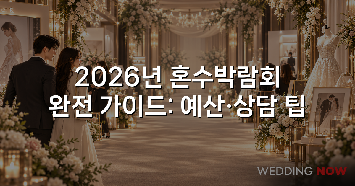 2026년 혼수박람회 완전 가이드: 예산·상담 팁