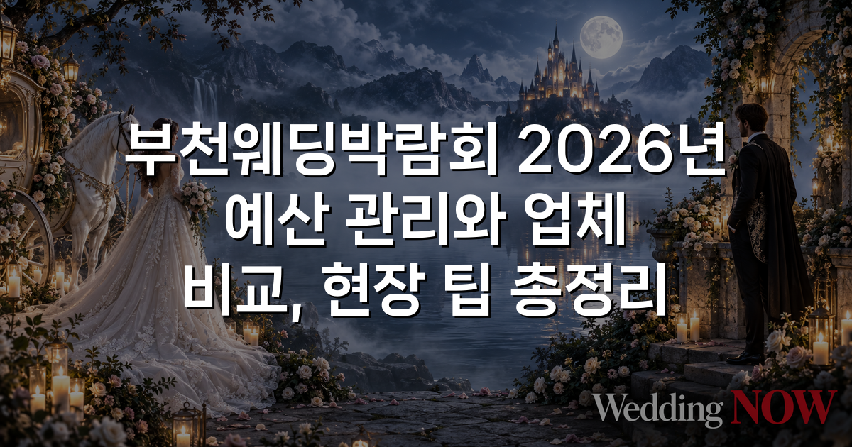 부천웨딩박람회 2026년 예산 관리와 업체 비교, 현장 팁 총정리