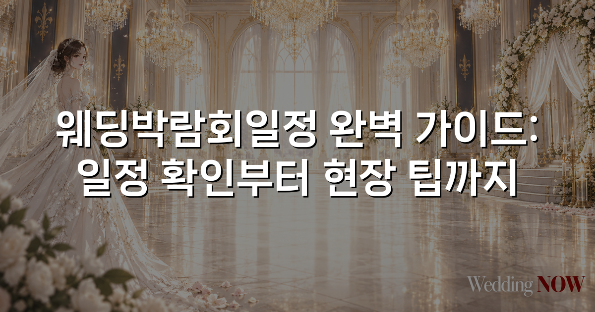 웨딩박람회일정 완벽 가이드: 일정 확인부터 현장 팁까지