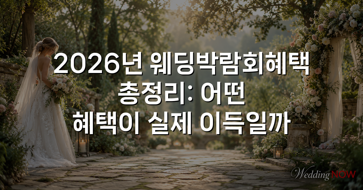 2026년 웨딩박람회혜택 총정리: 어떤 혜택이 실제 이득일까
