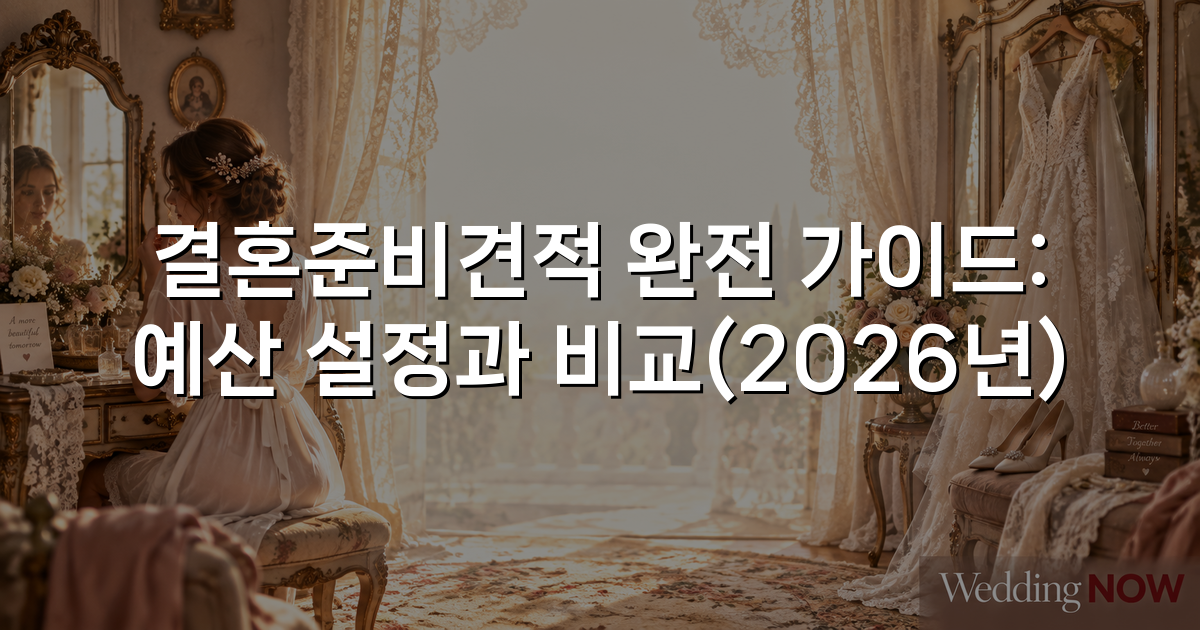 결혼준비견적 완전 가이드: 예산 설정과 비교(2026년)