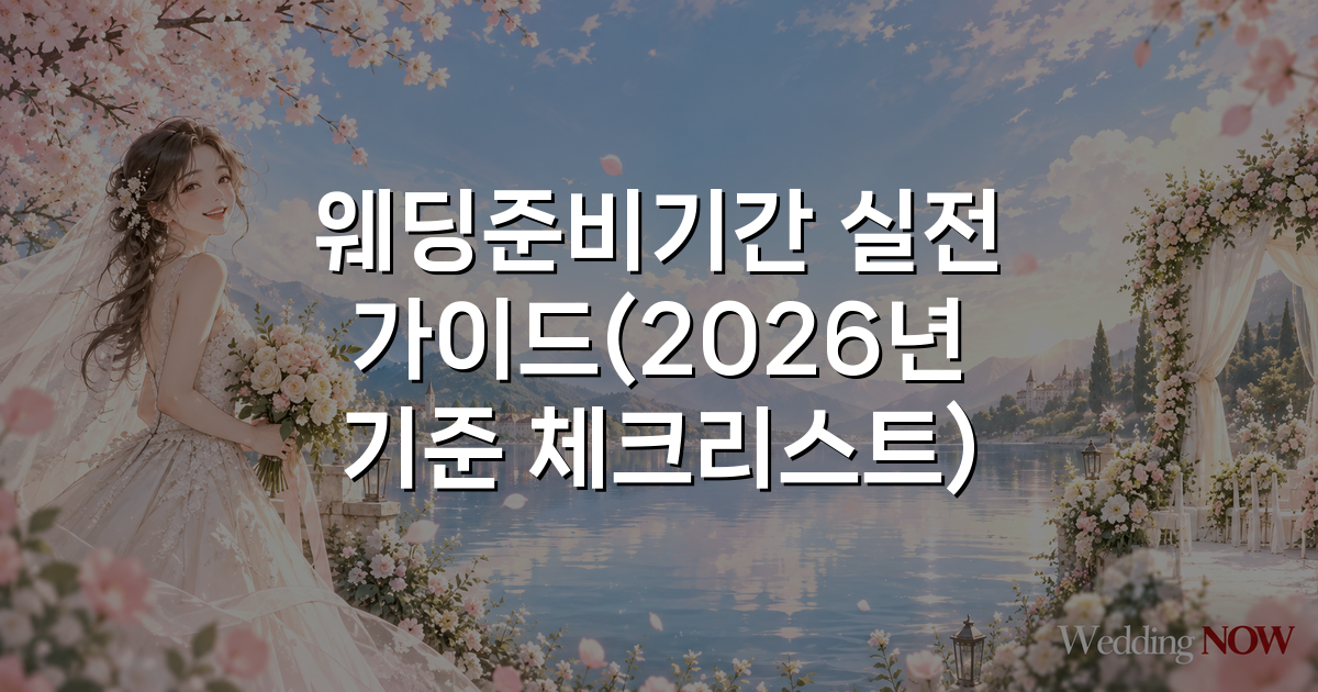 웨딩준비기간 실전 가이드(2026년 기준 체크리스트)
