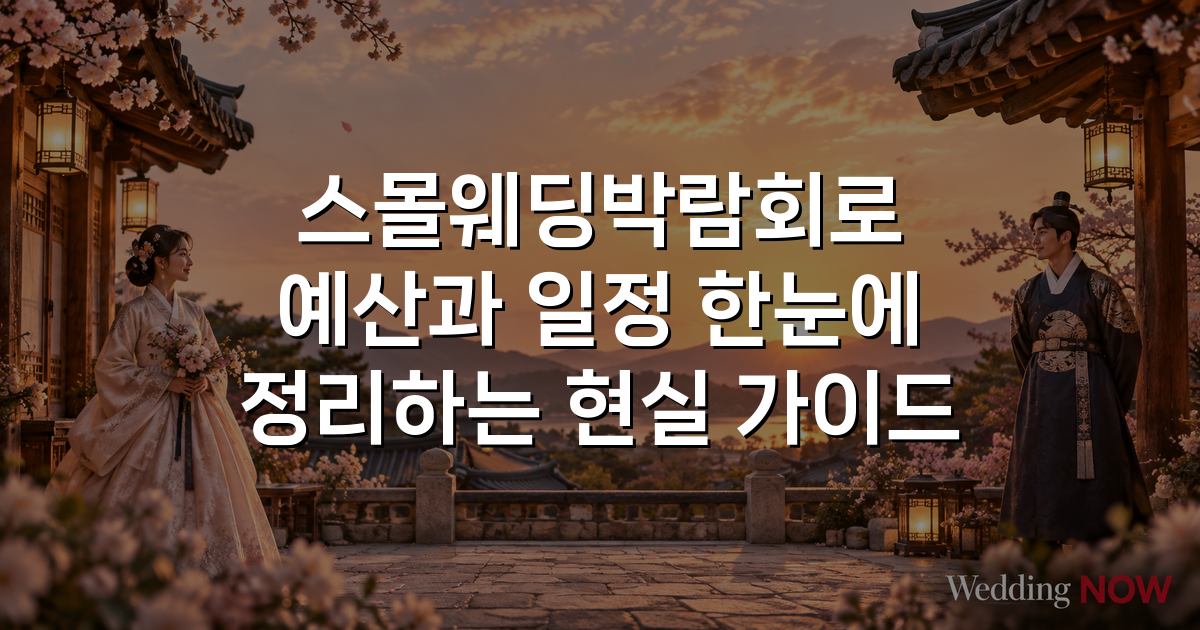 스몰웨딩박람회로 예산과 일정 한눈에 정리하는 현실 가이드