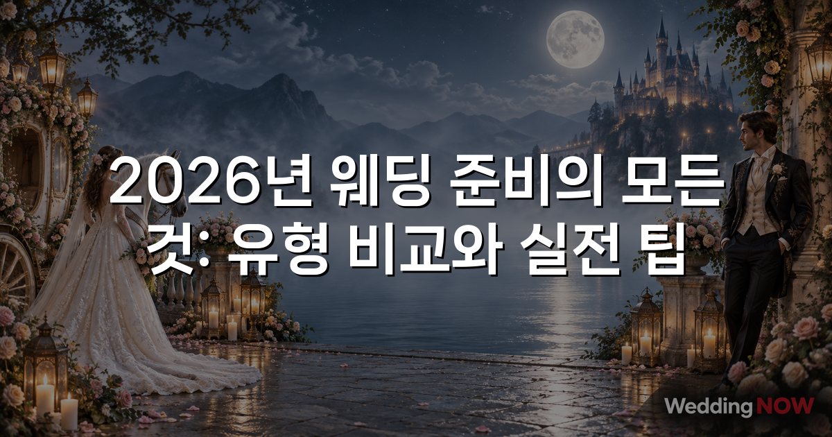 2026년 웨딩 준비의 모든 것: 유형 비교와 실전 팁
