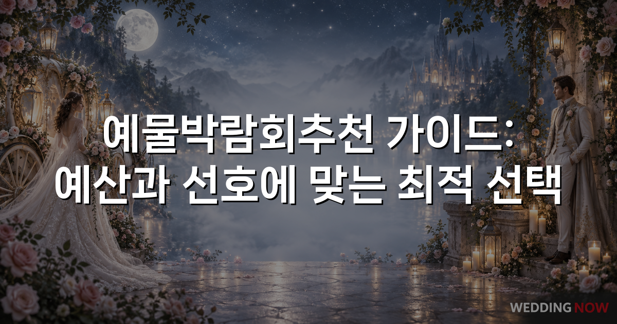 예물박람회추천 가이드: 예산과 선호에 맞는 최적 선택