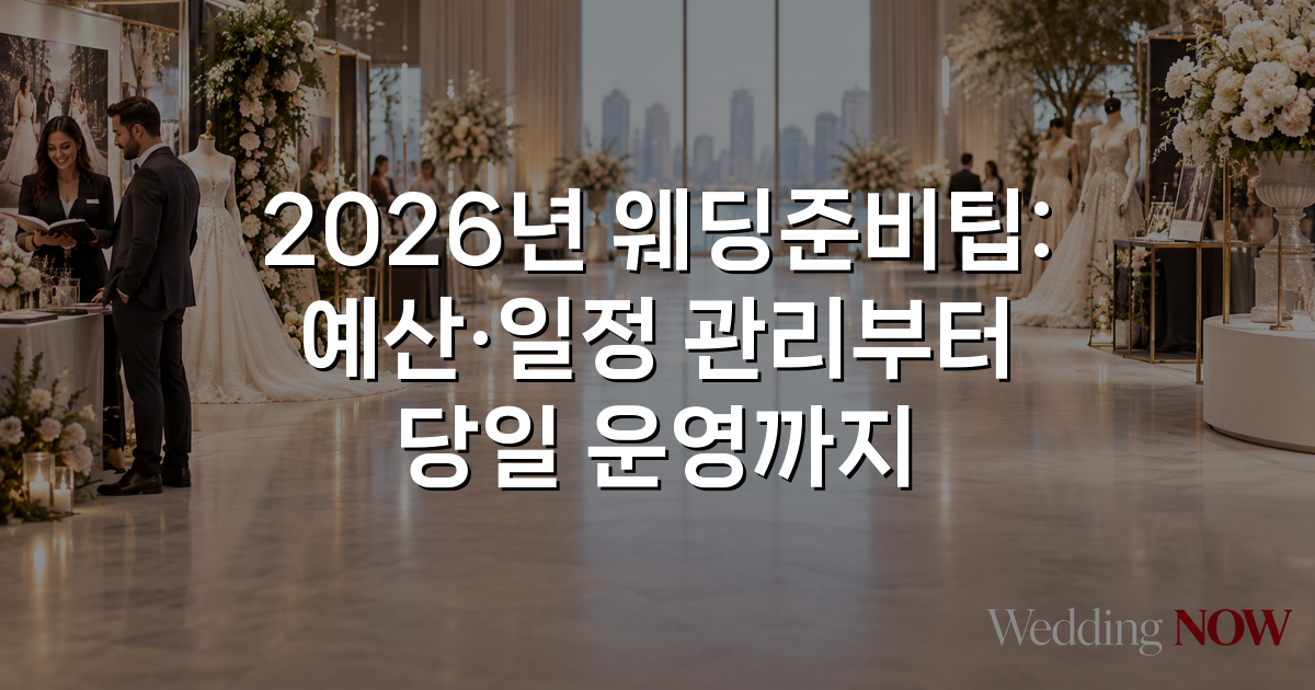 2026년 웨딩준비팁: 예산·일정 관리부터 당일 운영까지