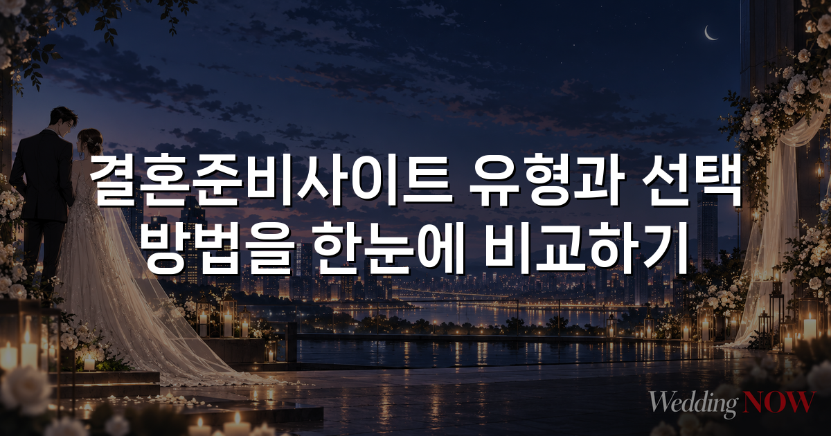 결혼준비사이트 유형과 선택 방법을 한눈에 비교하기