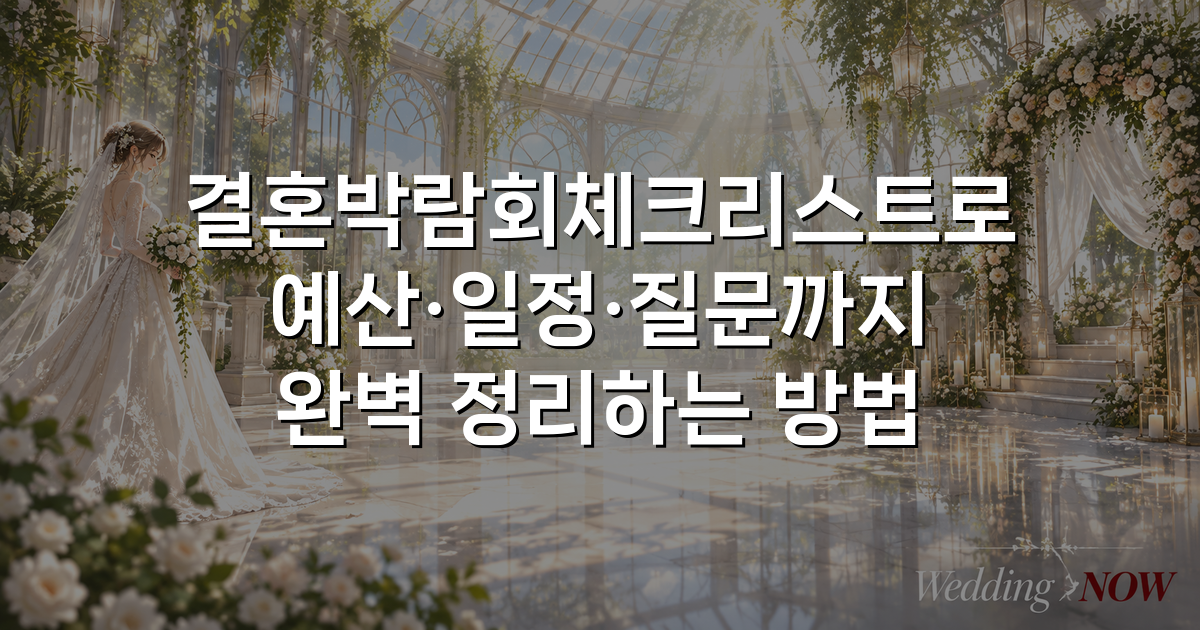 결혼박람회체크리스트로 예산·일정·질문까지 완벽 정리하는 방법