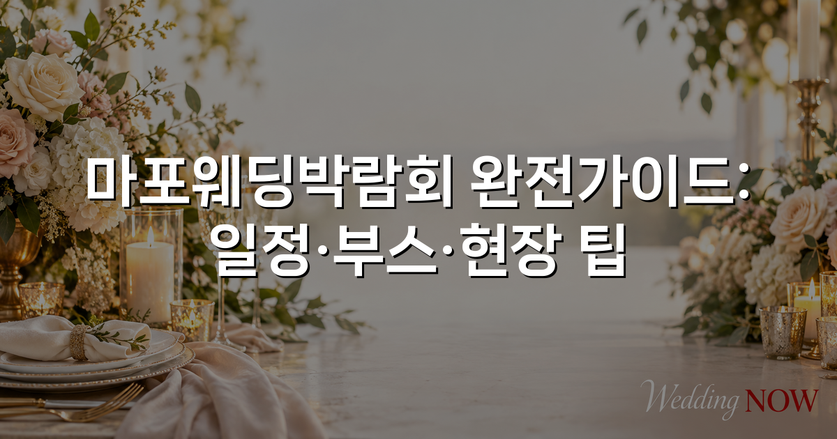 마포웨딩박람회 완전가이드: 일정·부스·현장 팁