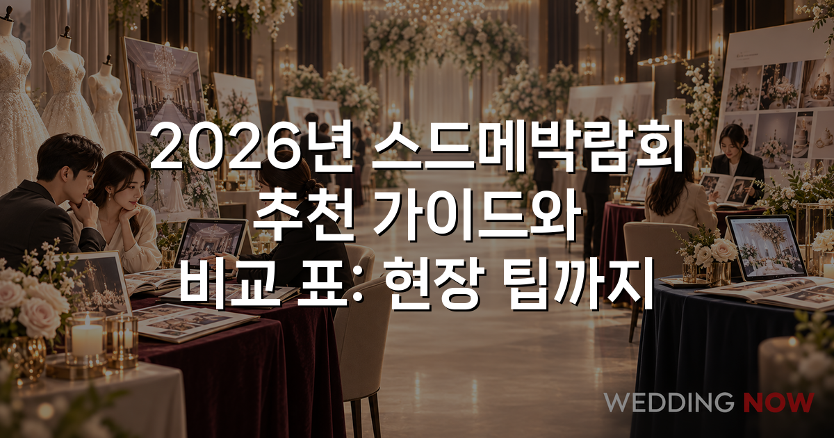 2026년 스드메박람회 추천 가이드와 비교 표: 현장 팁까지