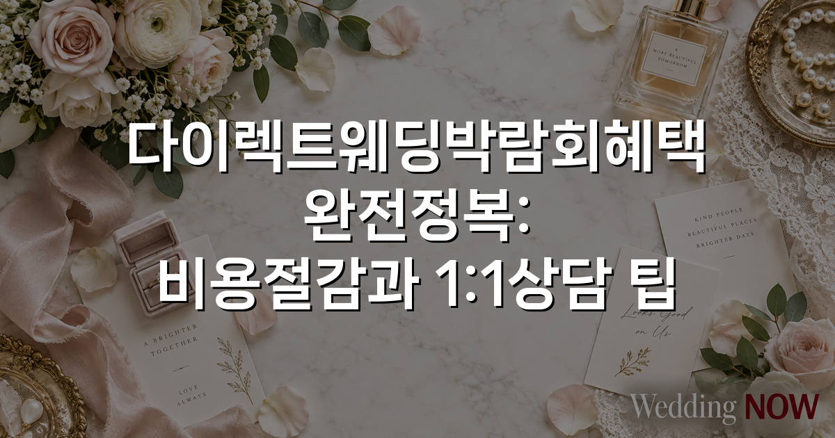 다이렉트웨딩박람회혜택 완전정복: 비용절감과 1:1상담 팁