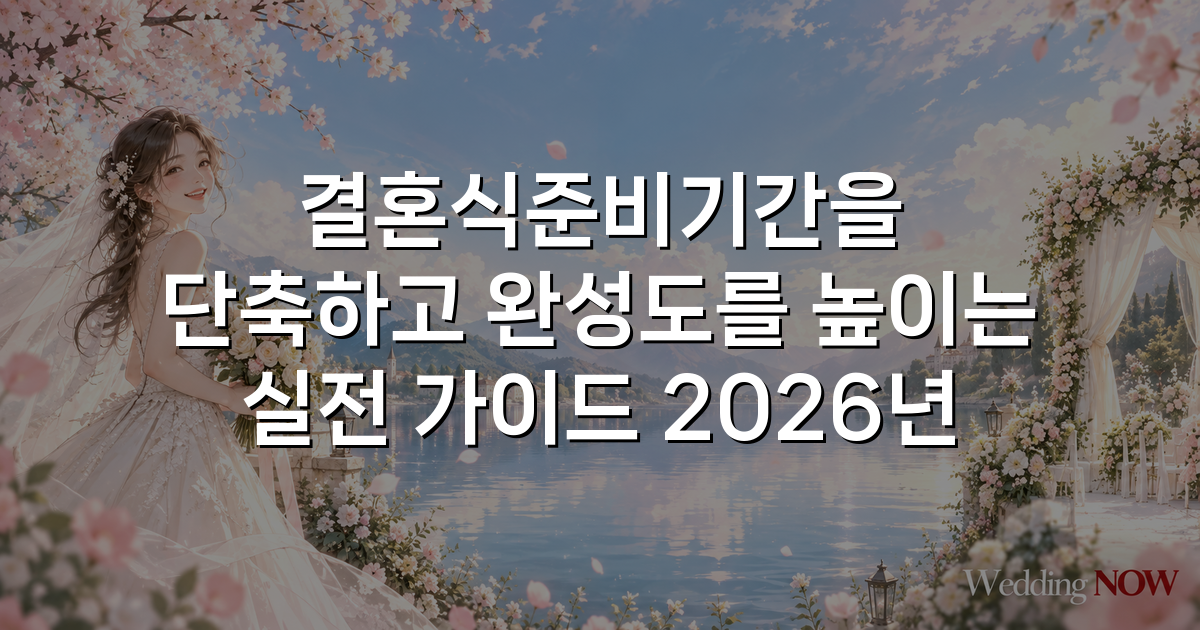 결혼식준비기간을 단축하고 완성도를 높이는 실전 가이드 2026년